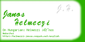 janos helmeczi business card